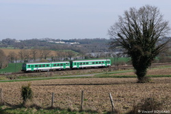 Les X2148 et X2124 près de Martigné-Ferchaud.