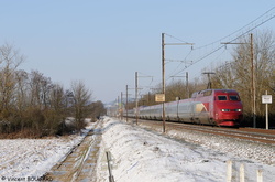 Le TGV Thalys 4534 à Ambronay.
